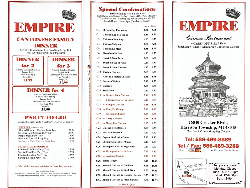 empire chinese restaurant harrison charter township, mi
